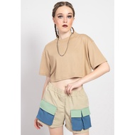 OCWA Alana CROP TEE COFFEE BROWN