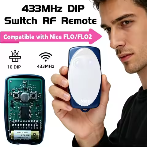 433.92MHz 10 DIP Switch Fixed Code RF Transmitter Compatible with Nice Flo FLO2R-S FLO4R-S Gate Remo