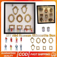 DIY Mini Museum Silhouette Box Creative Memory DisplayKit with Miniature Statue and Gold Frame for A