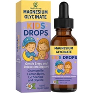 Magnesium Glycinate Kids Drops|Gentle  and Relaxation Support with Chamomile, Lemon Balm,  and Glyci