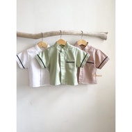 Raneea - Kemeja koko anak Koko bayi Baju lebaran Koko green sage baju