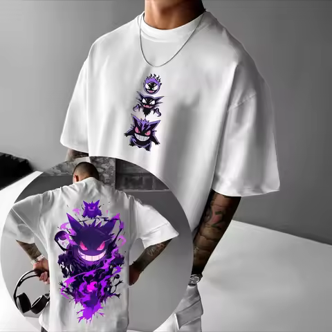 Pokémon Animation Derivatives Genger Printing Men's and Women's Summer Fashion Street T-shirt Hoodie