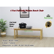 Harmony Outdoor Wooden Bench Chair / Kerusi Kayu Getah / Outdoor Bench Chair / 4ft Wooden Bench Chai