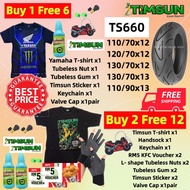 (FREE 12 hadiah) Timsun Tayar Motor TS660 (Tubeless) 110/70x12 120/70x12 130/70x12 110/90x13 130/70x