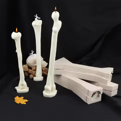 Human Bone Silicone Candle Mold 3D Physical Bone Silicone Resin Epoxy Molds DIY Handmade Bone Gypsum