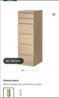 IKEA MALM六桶櫃 加梳妝鏡six drawers plus makeup drawer 