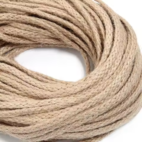 10yards/pack 6/8mm Natural Jute Rope Bold Eight Strand Twisted Cord Rope For Home Crafts Party DIY C