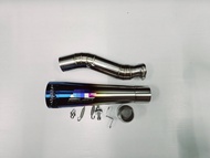 สลิปออนสแตนเลส CB500X /  CBR500 / CB500F วัสดุแสตนเลสเกรด304 + ปลายท่อ เอสซี ทรงกระบอกฟรี แคทลดเสียง