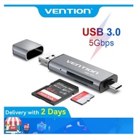 Vention 2 in 1 SD TF Card Reader OTG USB 3.0 2.0 5Gbps 256GB Type C 3.0 TF SD Micro SD Memory Card A