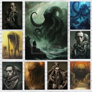 HP Lovecraft Cthulhu Mythos Poster Kraken Victorian Prints Canvas Painting Dark Fantasy Wall Art Pic