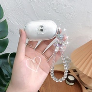 For Sony WF-C700N Case Cute Bear Earphone Case with Pendant Hearphone Transparent tpu Silicone Cover