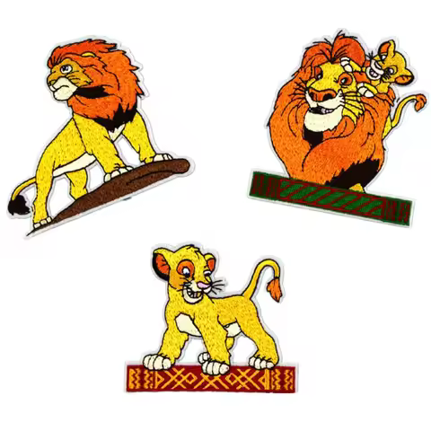 Anime movies The lion king Simba patches iron on clothes patches Garment stickers embroidery cloth s