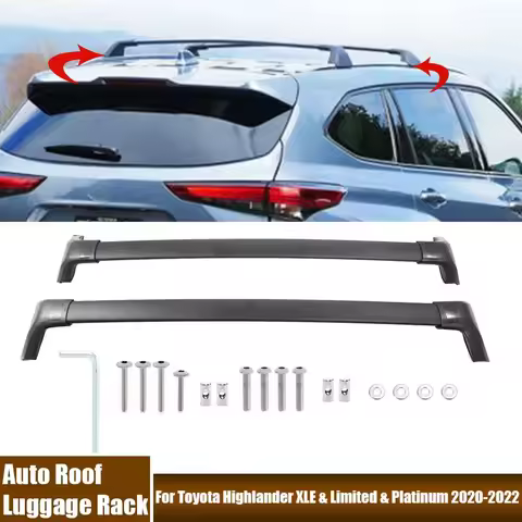 Car Roof Rack Crossbar for Toyota Highlander XLE & Limited & Platinum 2020 2021 2022 Top Luggage Car
