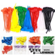 LATHERLYN 100pcs Cable Tag Plastic Label Tag Labels Markers Mesh Wire Marker Colorful Tag