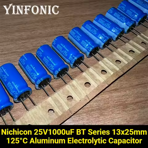 5Pcs/20Pcs Nichicon 25V1000uF BT Series 13x25mm 1000uF/25V 125°C Aluminum Electrolytic Capacitor