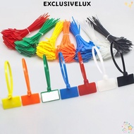 EXCLUSIVELUX 100pcs Cable Tag Strapping Tape Tag Labels Self-locking Zip Ties Mesh Wire Marker Color