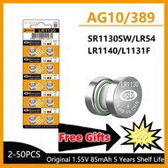 AG10 LR1130 Batteries 389A LR1130 LR54 L1131 SR1130 1.55v High Capacity Button Cell Coin Battery for