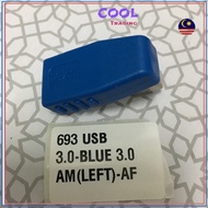 USB 3.0 AM(LEFT) - AF Converter BLUE L Shape LEFT Male to Female For Computer Charges DVD GPS Phone 