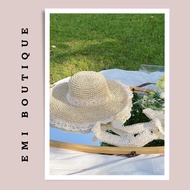 Beautiful straw hat with string