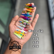 Micro Jig 7g/10g/15g/20g Metal Jig Fishing Lure Umpan Tiruan Fatty Jig Jig Buntat Jig Budak Gemuk Ji