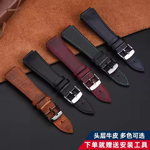 18mm Calfskin Retro Cowhide Watchband For Casio AE1200 AE1300 A158 A158W/A168/f91w AE-1200WHD/A159/A