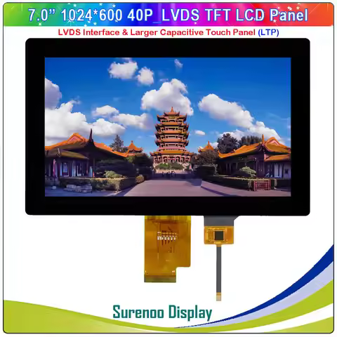 7.0" inch 1024*600 1024600 40P_LVDS TFT LCD Module Display Screen Monitor & FT5446 I2C IIC Capacitiv