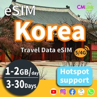 [eSIM] Korea 4G/5G Travel eSIM Card (3-30 Days 1GB/2GB Daily High-Speed Data + Unlimited 128kbps Hot