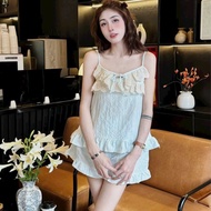 Women's clothes, home wear, women's 2-piece lace boi mix Shorts, beautiful to wear at home or out C5