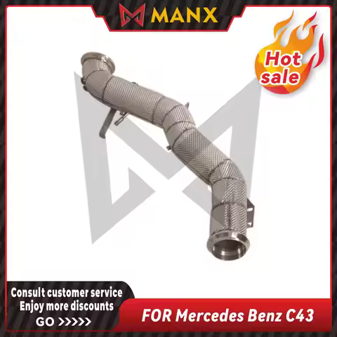 MANX Car Exhaust for Mercedes Benz C43 2024 Catalyzed Downpipe Catless SS304 Performance pipe