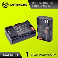 VAMOS LP-E6 Battery for Canon Eos 5D2 5D3 5D4 6D 6DII 7D 7DII 80D 70D 60D EOS R (1 YEAR WARRANTY 1TO1 EXCHANGE)