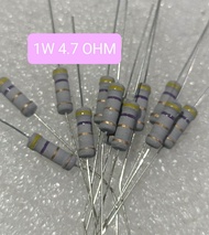 10BUAH RESISTOR 1WATT 4R7OHM 1W 4.7OHM 4.7 OHM 47 OHM 1 WATT 4R7