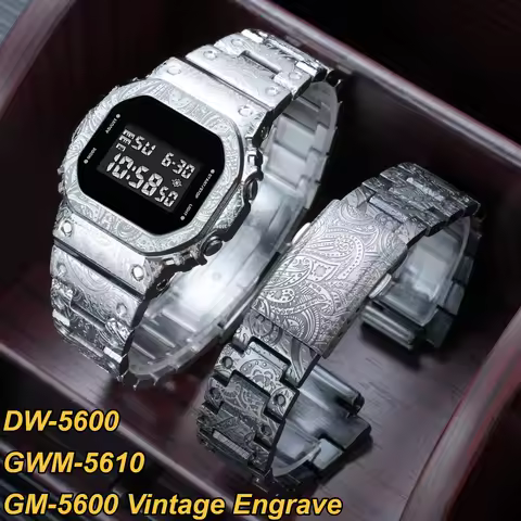 For Casio G-shock DW5600 GWM5610 GM-5600 Stainless Steel strap GM5600 watch Vintage Retro engrave Me