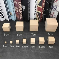 Wooden Cube Cube 1-8cm Building Block Cube Kindergarten Mathematics Teaching Aids Geometric Cube Cub