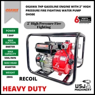 Ogawa 7HP Gasoline Engine with 2" High Pressure Fire Fighting Water Pump OH50E | 6 Months Warranty