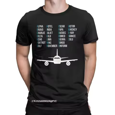 Phonetic Alphabet Airplane Pilot Gift Tshirt For Men Fun Tee Shirt Aviation Lover Tee Shirt Harajuku