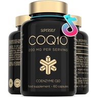 CoQ10 Supplement - Coenzyme Q10 High Strength 200mg - 60 Capsules - Vegan Naturally Fermented Ubiqui