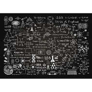 BELECO 7x5ft Fabric Science Theme Classroom Blackboard Backdrop Chemistry Math Geometry Physics Hand