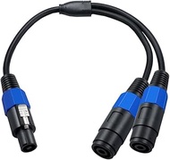 Kework 0.5 Meters Speakon Cable, Speakon Splitter (Speakon 1M to 2FM)