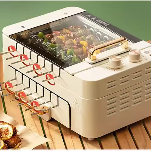 Upgrade Automatic Rotating Barbecue Pot Integrated Pot Multi Functional Smokeless Electric Barbecue 