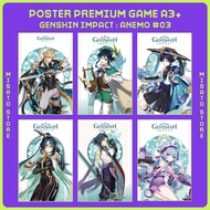 Premium Full HD Poster Game A3+ : Genshin Impact - Anemo [Episode 03] - Varka, Venti, Wanderer, Xian