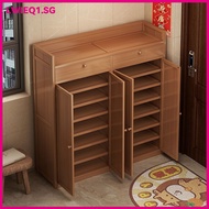 Shoe Cabinet Popular Dustproof Bamboo Multi-layer Shoe Storage Rack Home Door Brown With Drawer Stor
