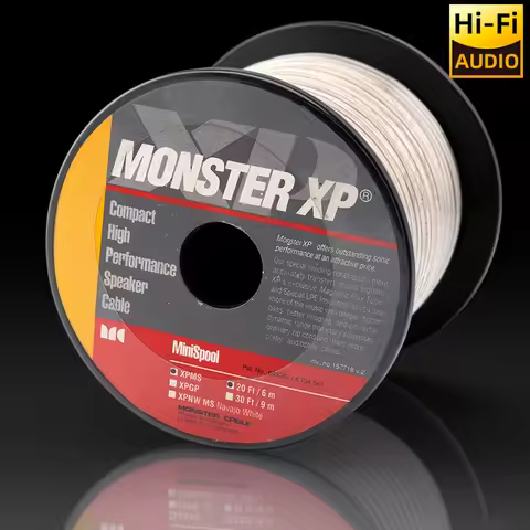 ■ Monster Cable XPMS-2 Clear Jacket HiFi OFC Speaker Cable 20ft 16AWG XP Compact High Performance Au