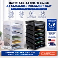 【LOCAL】Uhouse Bakul Fail A4 Boleh Tindih 3/6 Lapisan Plastik / A4 Stackable Document Tray 3/6 Layers