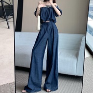 Off-shoulder Style Denim Set