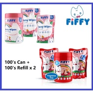 TISU BASAH FIFFY Original Fiffy Combo Pack Wet Tissue Wipes LEBIH LEMBUT(1 Can + 2 Refill Pack)[FREE