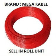 (6MM)Mega Kabel PVC INSULATED WIRE CABLE 6MM² 1 Roll=100Meters