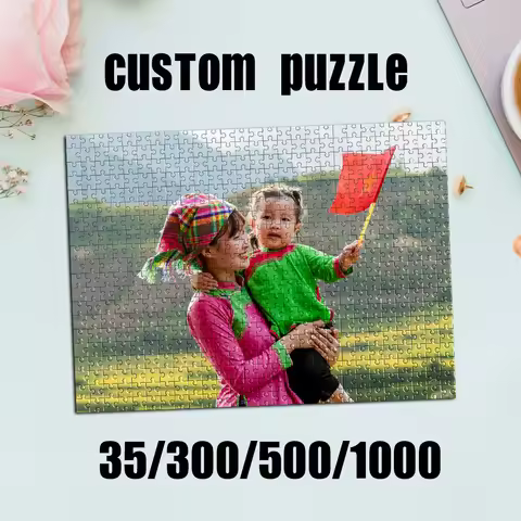 35/300/500/1000pcs Personalized Custom Photo Puzzle family photo Family Memories Personalized Gifts 