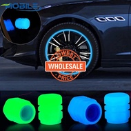 [ Wholesale Prices ] 4 Pcs 3 Colors Universal Luminous Tire Valve Cap Car Wheel Hub Glowing Dust-proof Decoration Glowing Valve Cover  for Motorcycle Bike