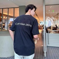 Calvin Klein Original 100% White Black Short sleeve shirt men Round neck man Summer Increase loosene