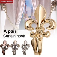 Ready Stock✨ Iron Leaf Shaped Curtain Tieback Wall Hooks Home Decor Curtain Wall Hook Cangkuk Gantun